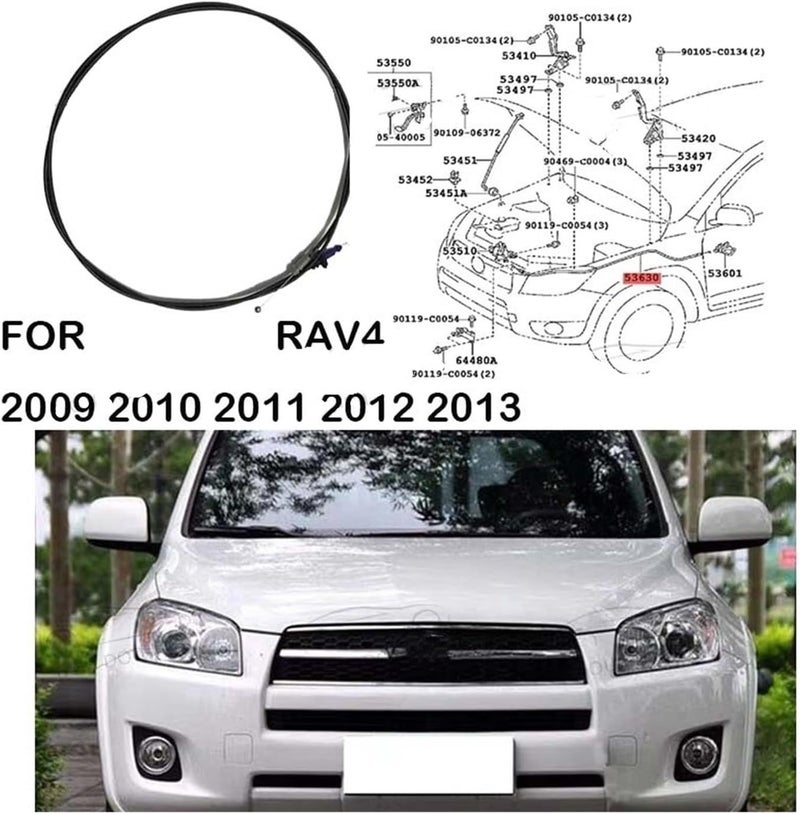 Wivplex Hood Release Cable for Toyota RAV4 (2009-2013) - Image 3