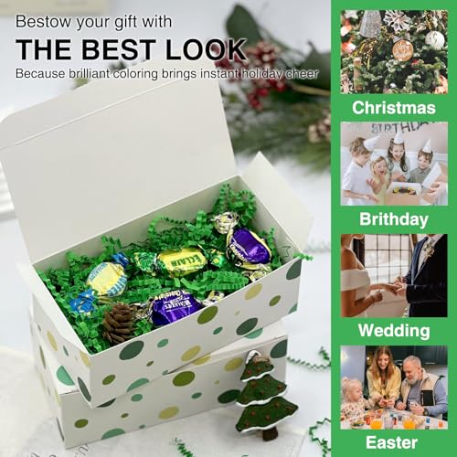 Corlcol 200g(7oz) Crinkle Paper Filler for Gift Baskets Gift Box Paper Shreds Decoration for Birthday, Easter, Christmas (Forest Green) - Image 5