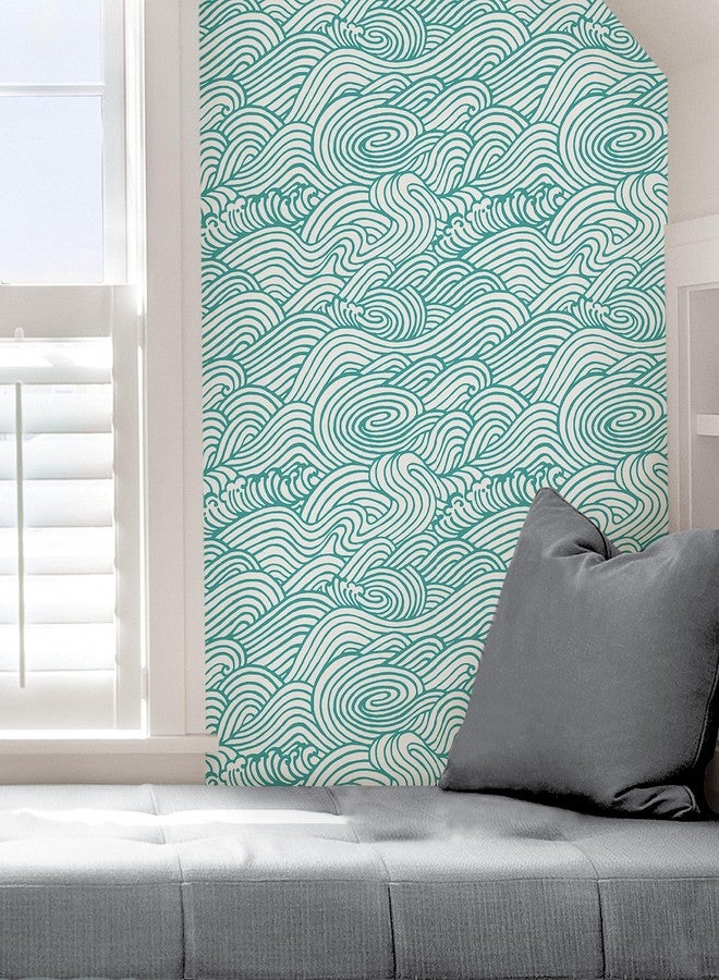 NuWallpaper NUS4164 Saybrook Peel & Stick Wallpaper, Teal - Image 5