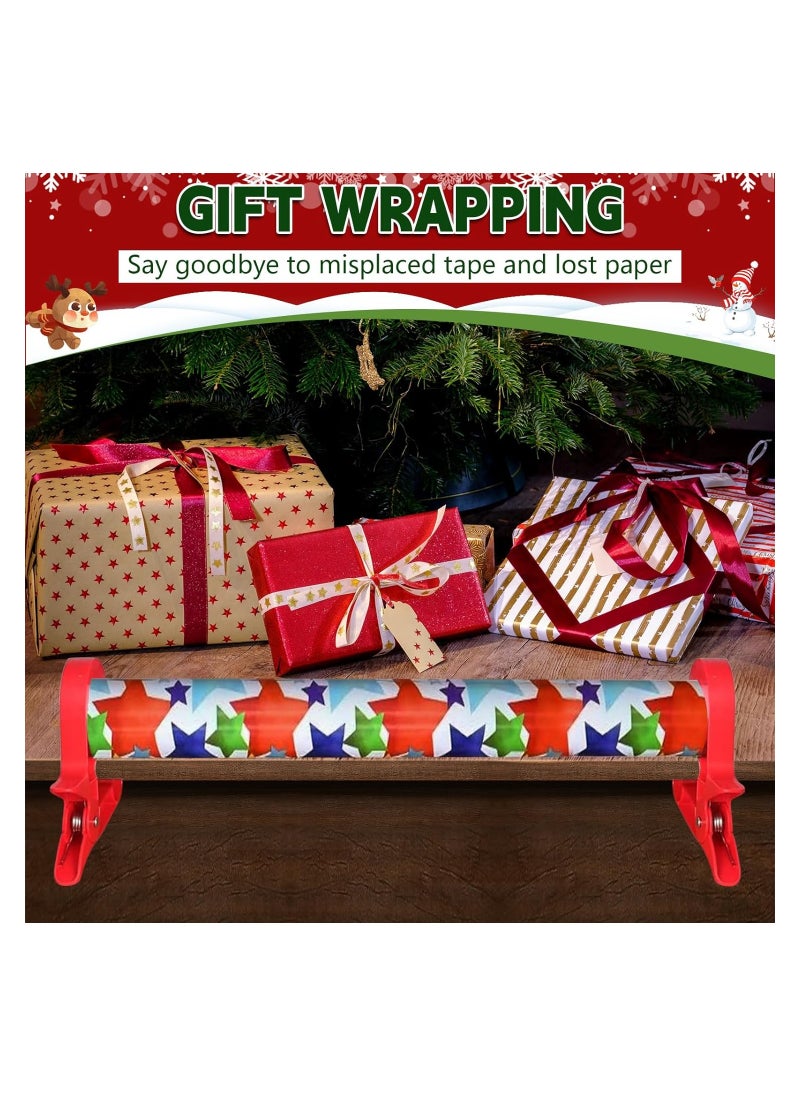 SYOSI - Wrapping Paper Cutter, 2pcs Gift Wrap Cutter, Paper Cutter, Tabletop Gift Wrapping Tool with Tape Dispensers, Gift Wrap Table Clamps Fits Any Size Roll, Most Tables, Wrap, Aluminum Foil, Kraft Paper - Image 1