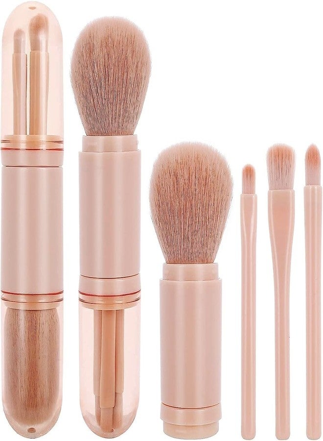 COSLUXE 4 in 1 Travel Makeup Brushes Set, Portable Retractable Professional Foundation Blush, Small Powder, Eye Shadow, Concealer,Make Up Brush Set - Image 1