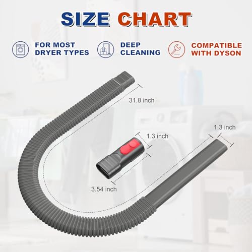 Sealegend Dryer Vent Cleaner Kit Compatible with Dyson Dryer Lint Vacuum Attachment Removes Deep Lint Adapter Compatible with Dyson V7 V8 V10 V11 V12 V15 etc Cordless Vacuum Cleaner Accessories - Image 5