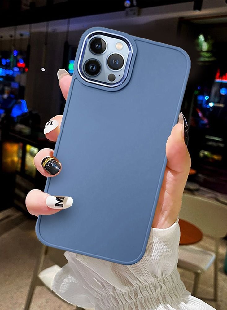 JOWAY iPhone 12 Pro Max Silicone Case Soft Ultra Slim Shockproof Back Cover 6.5 inch Blue - Image 3