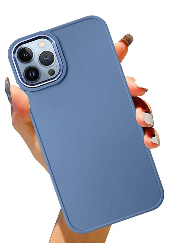 JOWAY iPhone 12 Pro Max Silicone Case Soft Ultra Slim Shockproof Back Cover 6.5 inch Blue - Image 4