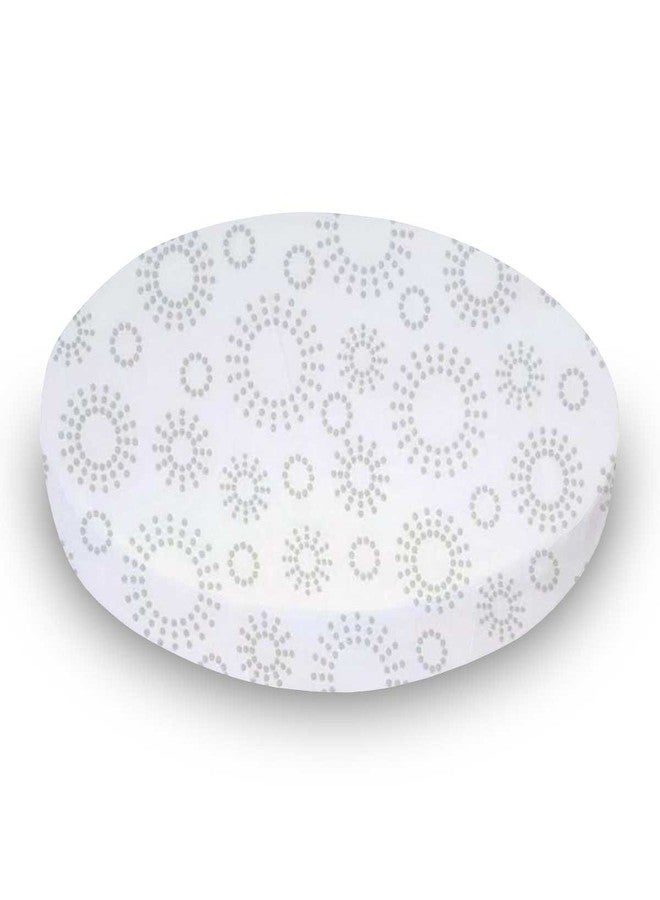 SHEETWORLD.COM SheetWorld Baby Fitted Round Crib Sheet, 100% Cotton Woven Sheet, Unisex Boy Girl, 42 x 42 inches, Grey Dot Circles, Made in USA - Image 1