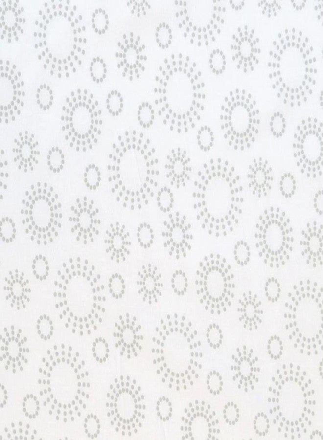 SHEETWORLD.COM SheetWorld Baby Fitted Round Crib Sheet, 100% Cotton Woven Sheet, Unisex Boy Girl, 42 x 42 inches, Grey Dot Circles, Made in USA - Image 2