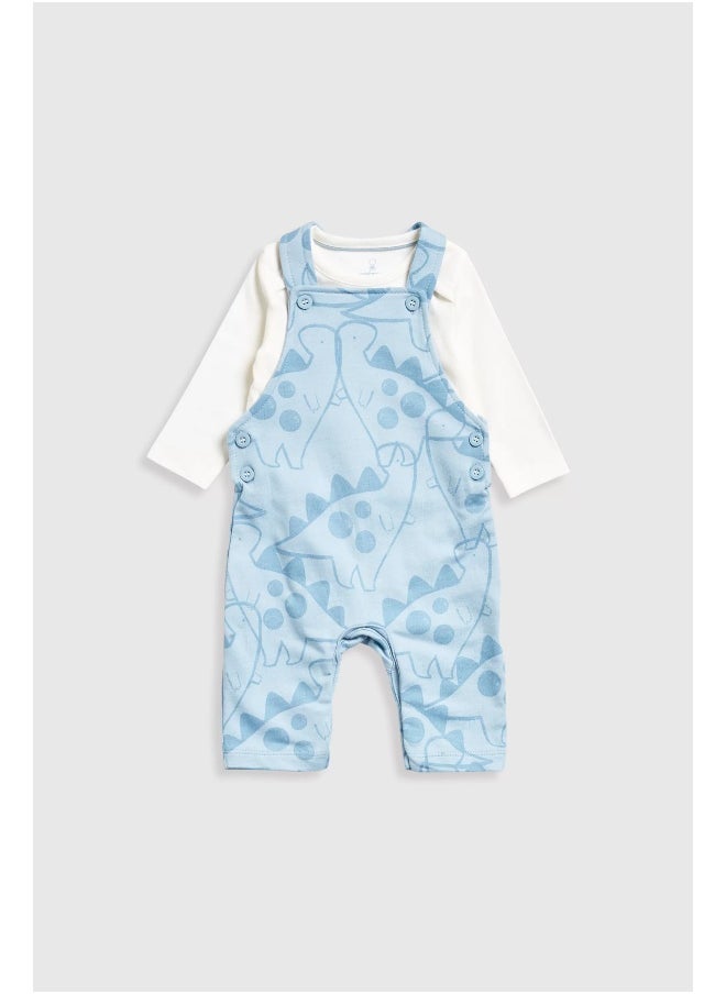 mothercare - Dinosaur Dungarees and Bodysuit Set - Image 1