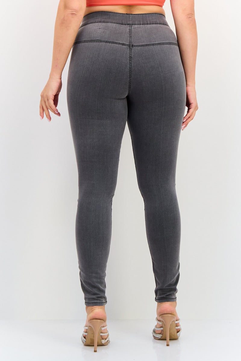 ONLY Women Skinny Fit Solid Stretchable Jeans, Grey - Image 4