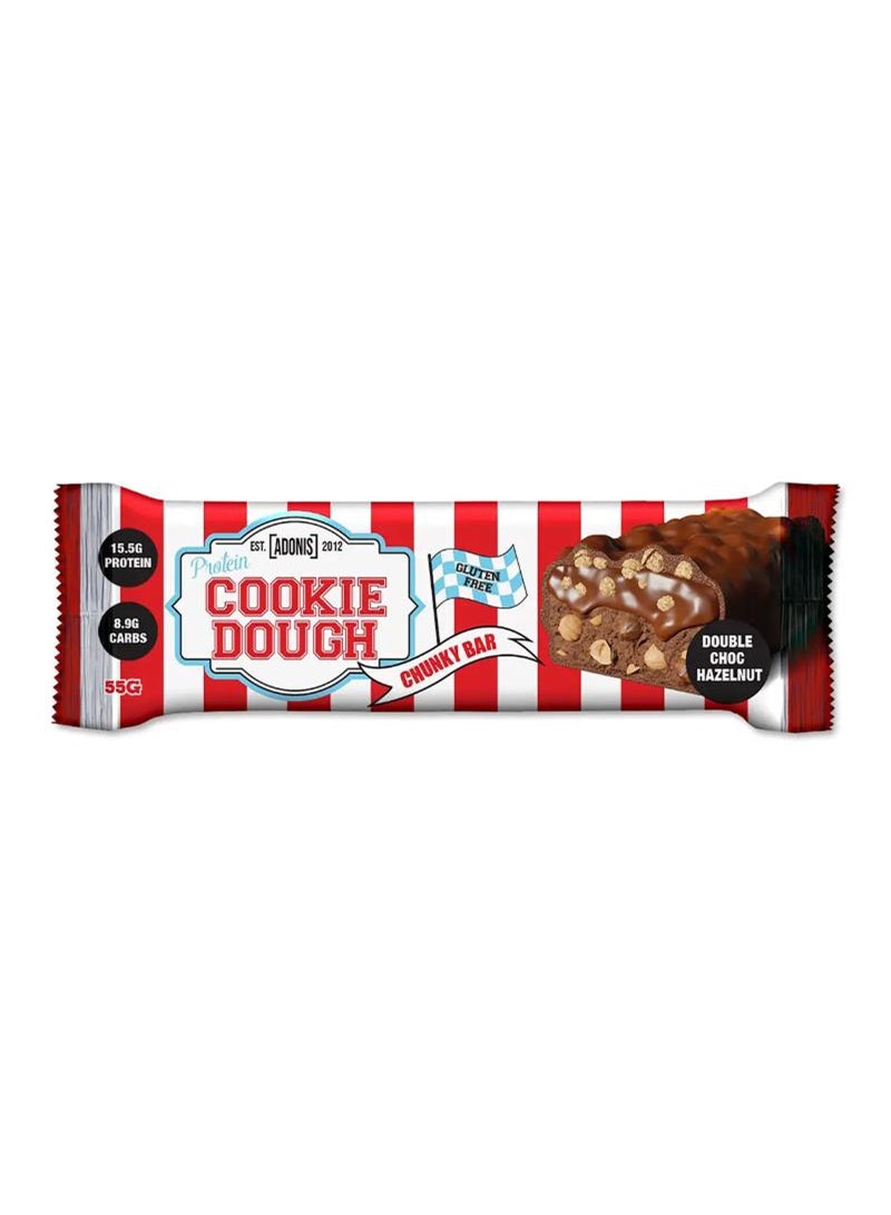 Adonis Cookie Dough Protein Bar - Double Chocolate Hazelnut 55g (15g Protein) 