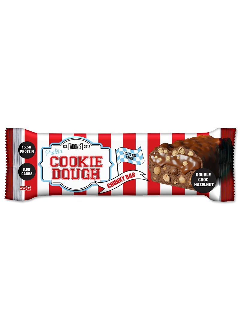 Adonis Cookie Dough Protein Bar - Double Chocolate Hazelnut 55g (15g Protein) - Image 1