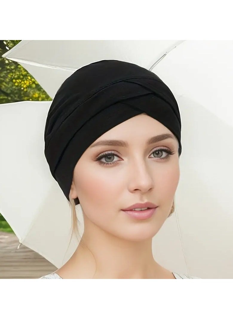 Comfortable Forehead Cross Turban Cap for Women - Lightweight, Elastic Polyester Head Wrap with Inner Hijab Hat - Ideal for Casual Wear & Chemo Patients, Hat for Hijab - pzsku/Z64E2356DFEDF889737A3Z/45/_/1736568591/428225be-64e4-4eeb-9741-4054baed87d0