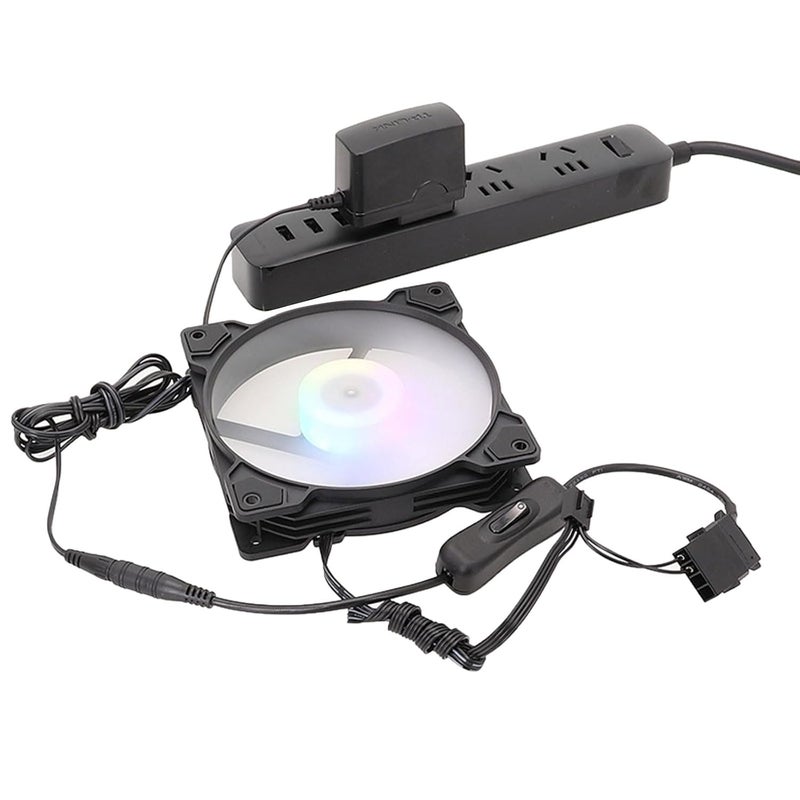 5.5x2.1mm إلى 4 دبوس Molex كابل مقسم طاقة مروحة علبة الكمبيوتر محول أسود - Image 3