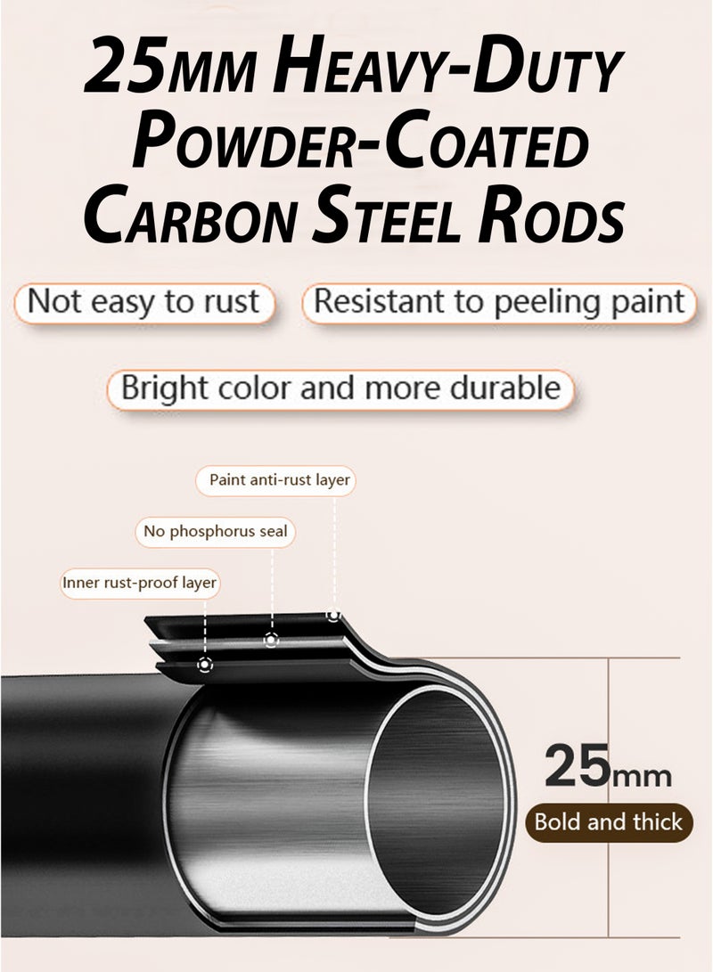 دي بلو علاقة ملابس مزدوجة القضبان شديدة التحمل بطبقتين, حامل تجفيف الملابس ومنظم ملابس مفتوح مع قضيبين علويين للتعليق ورف تخزين سفلي، أنابيب فولاذية قوية بسمك 25 مم، سعة تحميل كبيرة تصل إلى 70 كجم، تصميم واسع بطول 120 سم لتعليق الملابس، مثالي لغرف الغسيل، الشرفات، غرف النوم، لتعليق الشراشف، الألحفة، البطانيات، المعاطف، التنانير، القمصان، القبعات، والسترات - Image 4