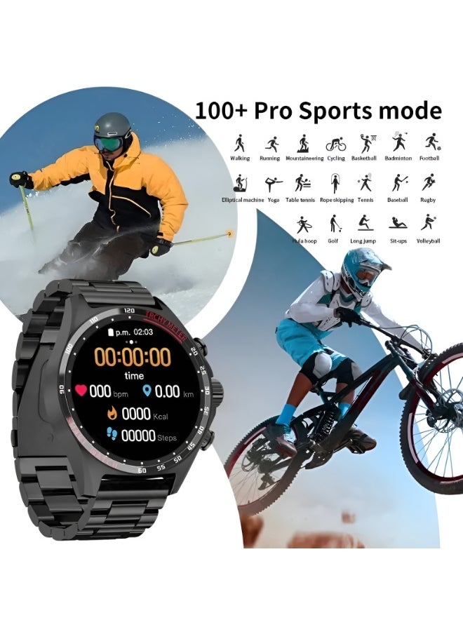 Haino Teko - Hainoteko RW-47 Smart Watch with Amoled Display; 3 Straps; Elegant, Rust-Resistant Stainless Steel in Black - Image 1