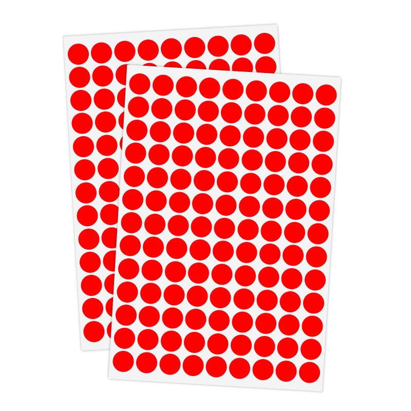 Ouzoustate 2340 PCS Red Circle Dot Stickers 1/2" Round Yard Garage Sale Price Stickers Colored Coding Labels - Image 1