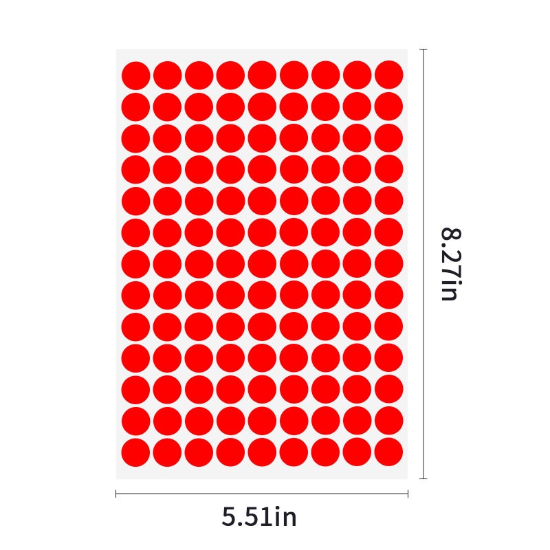 Ouzoustate 2340 PCS Red Circle Dot Stickers 1/2" Round Yard Garage Sale Price Stickers Colored Coding Labels - Image 3