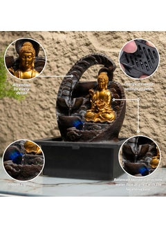 EXPLEASIA EXPLEASIA Mini Buddha Table top Water Fountain for Home and Office Living Room Decor Gift Items Home Office Decoration Item Buddha  - Image 5