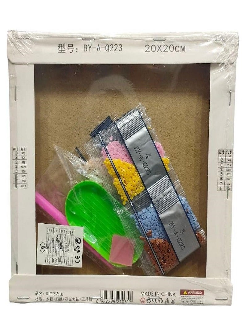 Diy 3D Diamond Painting Kit for Kids Develop Focus Skills and Patience, Improve Visual Coordination 20 X 20 cm (Labubu) - Image 2