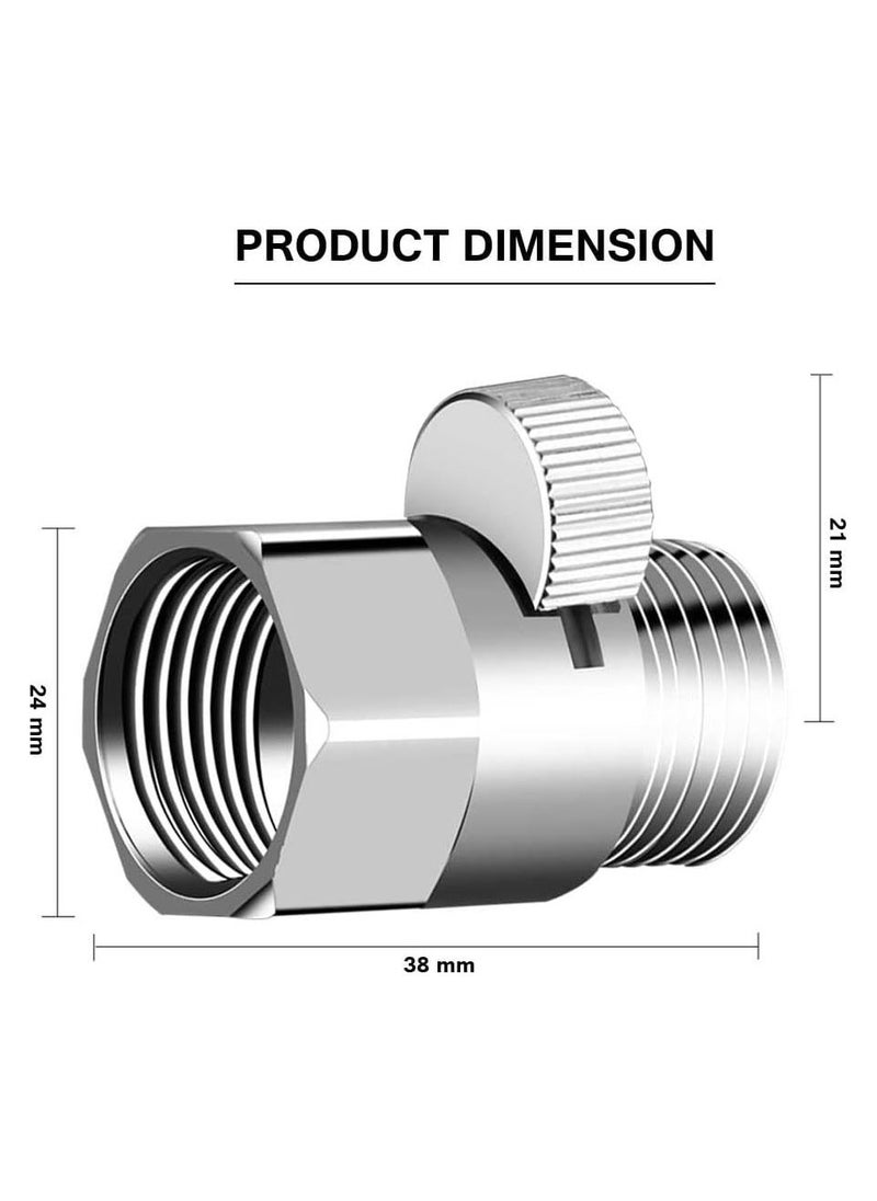 Shower Flow Control Valve Shower Head Shut Off Valve with Handle Lever, Shower Volume Control Valve, Brass Water Flow Control Valve with G1/2 Universal Size for Shower Arm and Hose