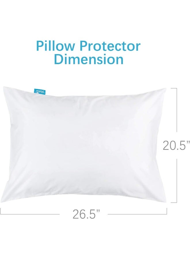 Biloban 4 Pack Pillow Protectors with Zipper Breathable & Noiseless & Durable 100% Waterproof Pillow Cases Standard Size White Pillow Protector - Image 5