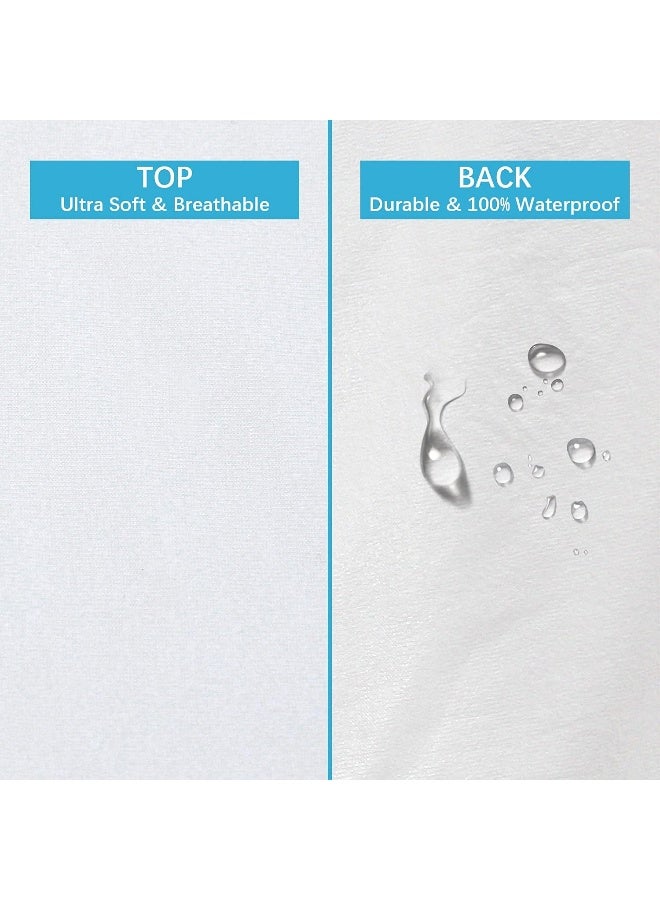 Biloban 4 Pack Pillow Protectors with Zipper Breathable & Noiseless & Durable 100% Waterproof Pillow Cases Standard Size White Pillow Protector - Image 3