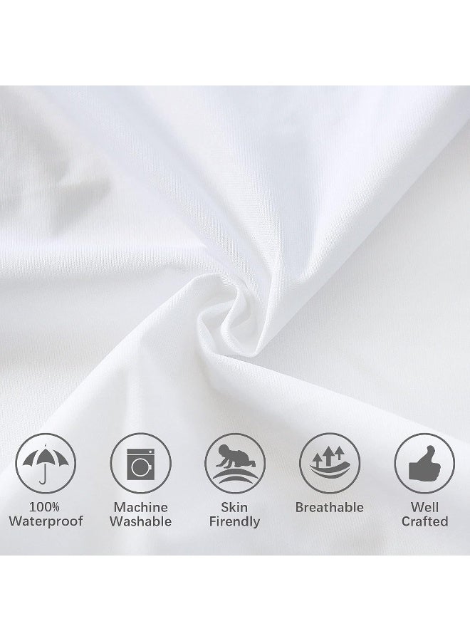 Biloban 4 Pack Pillow Protectors with Zipper Breathable & Noiseless & Durable 100% Waterproof Pillow Cases Standard Size White Pillow Protector - Image 4