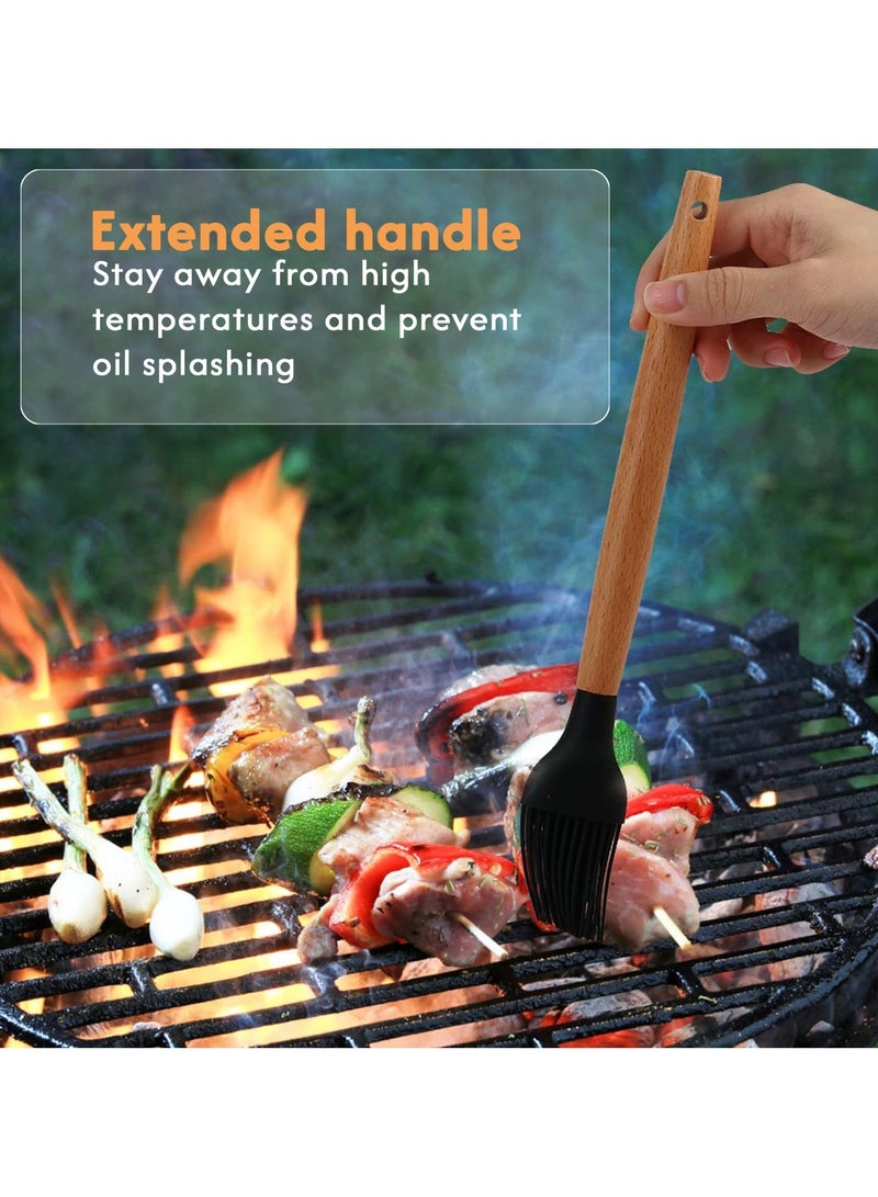 Bright Home BBQ Grill Brush for Baking With Wooden Handle, Silicone Sauce Oil Brush  Silicone BBQ Brush For Cooking Cake Butter Pastry Perfect Barbeque Tool - Image 5