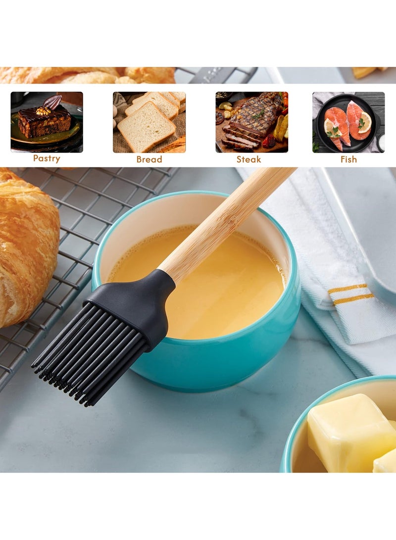 Bright Home BBQ Grill Brush for Baking With Wooden Handle, Silicone Sauce Oil Brush  Silicone BBQ Brush For Cooking Cake Butter Pastry Perfect Barbeque Tool - Image 4