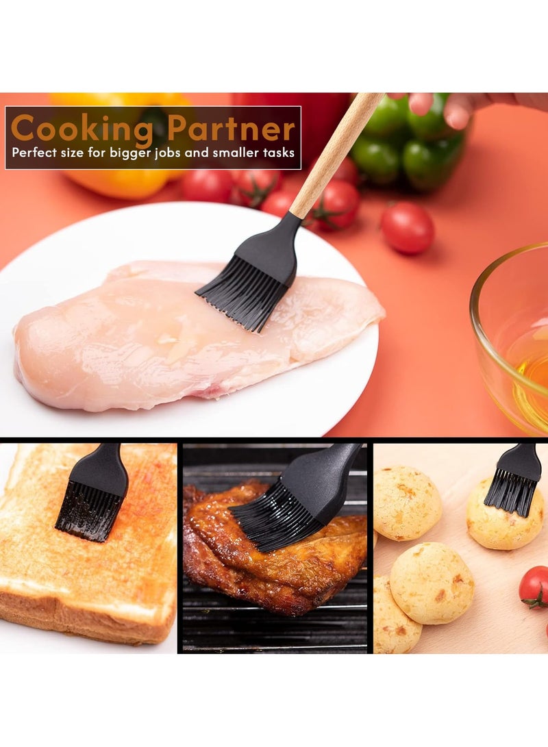 Bright Home BBQ Grill Brush for Baking With Wooden Handle, Silicone Sauce Oil Brush  Silicone BBQ Brush For Cooking Cake Butter Pastry Perfect Barbeque Tool - Image 3
