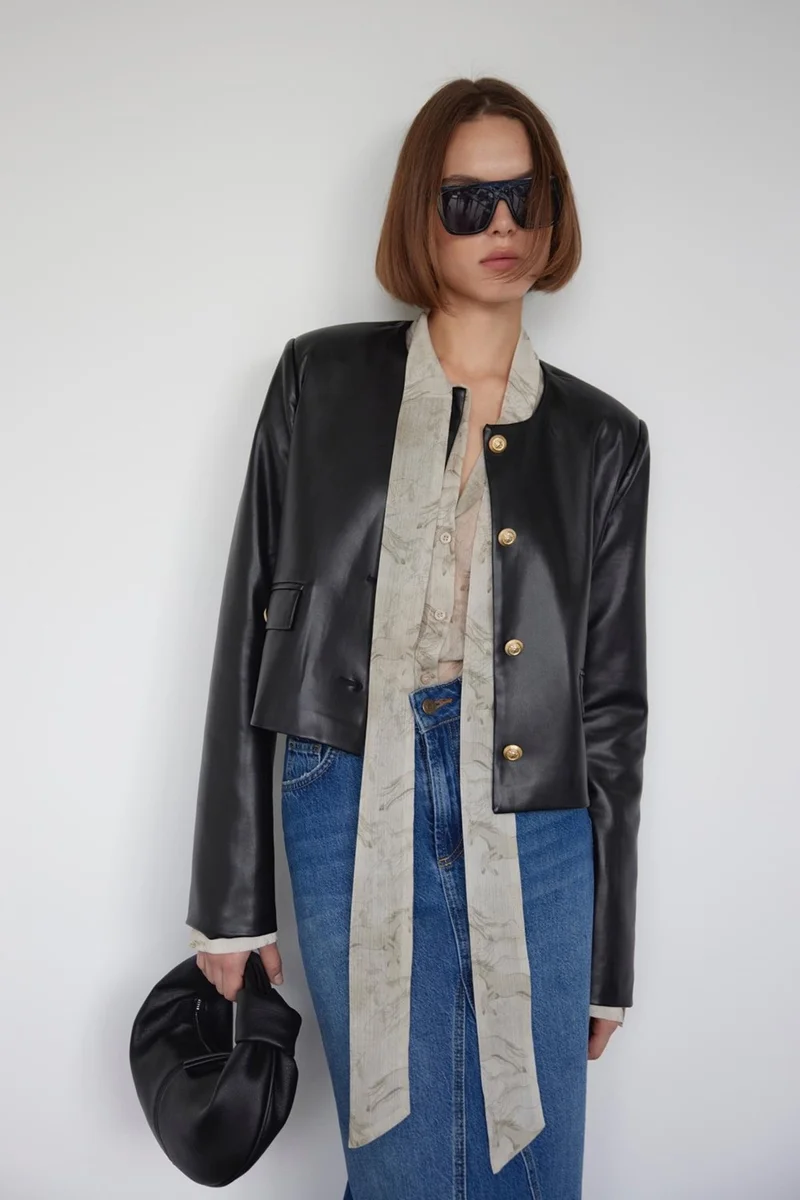 Suud Collection Saud Collection Black Amy Leather Jacket