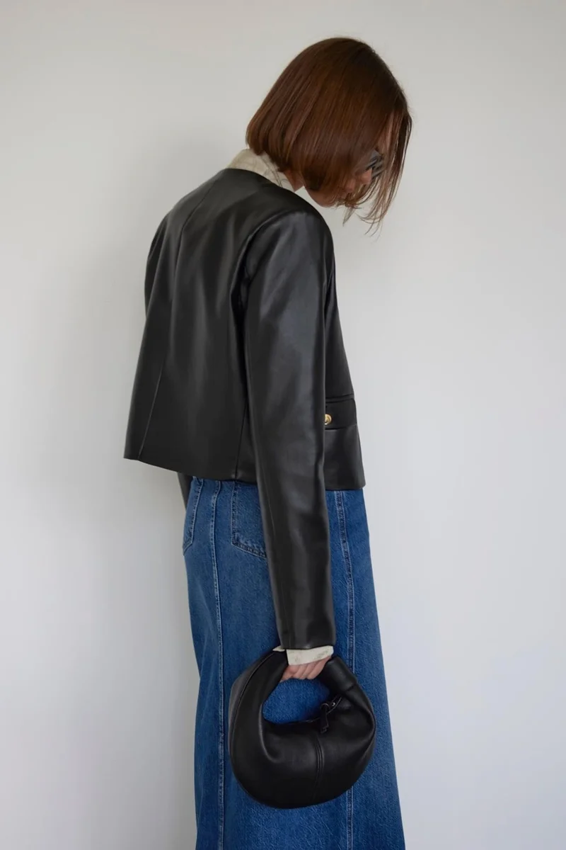 Suud Collection Saud Collection Black Amy Leather Jacket