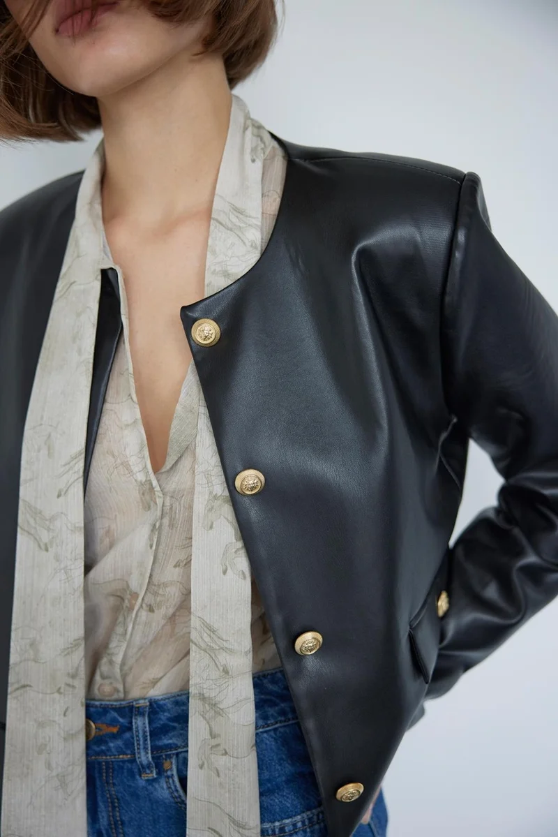Suud Collection Saud Collection Black Amy Leather Jacket