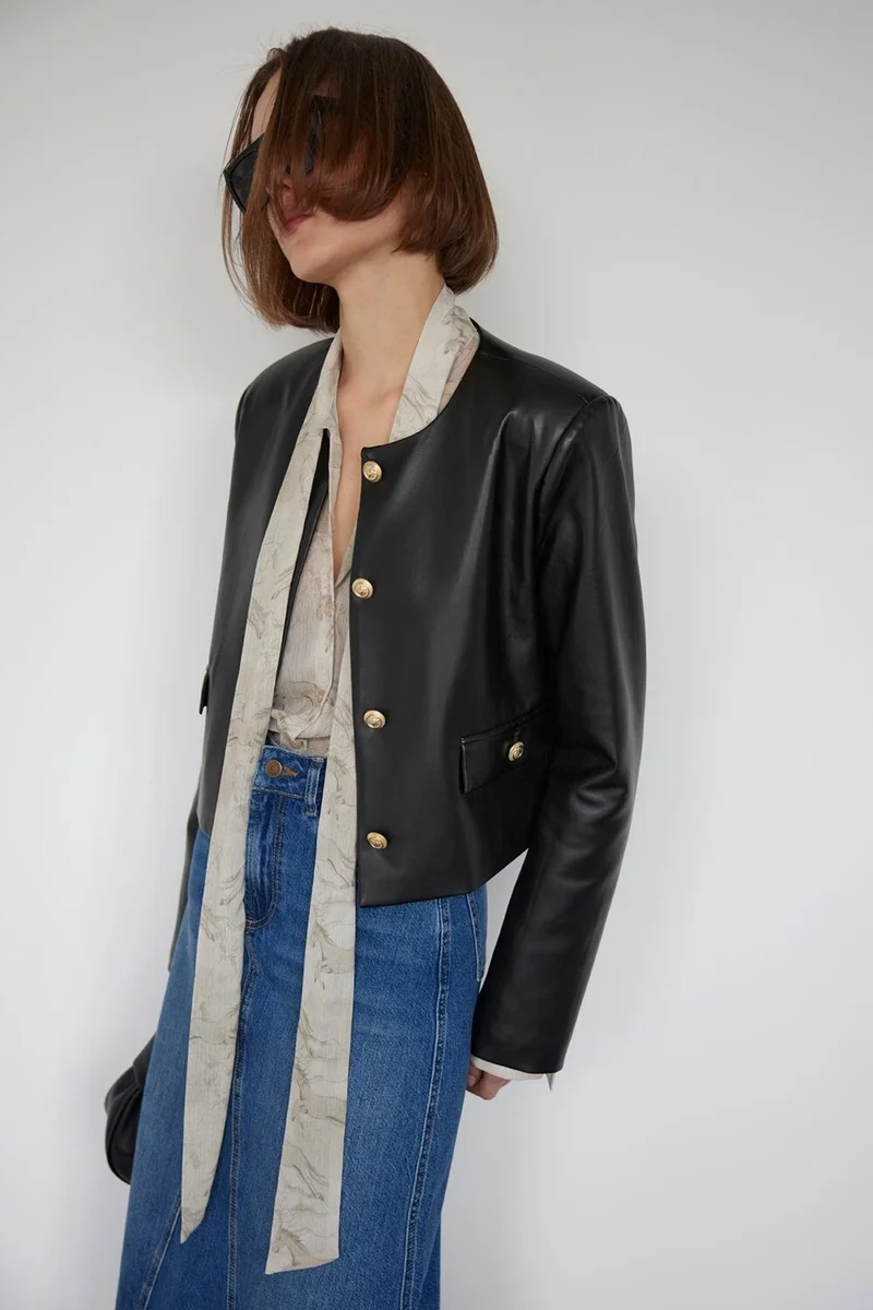 Suud Collection Saud Collection Black Amy Leather Jacket