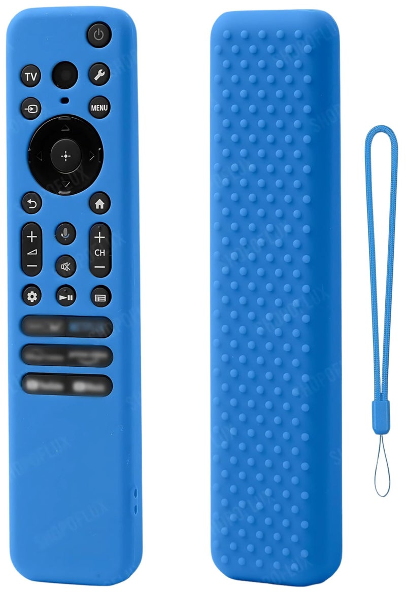 SHOPOFLUX Silicone TV Remote Cover Compatible with Sony Bravia Smart Tv Voice Remote Protective case (Blue) - Image 1