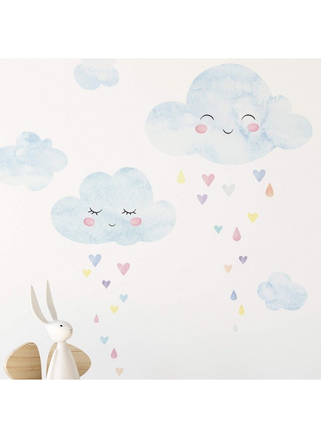 Simple Shapes Watercolor Clouds With Heart Rain - Image 2