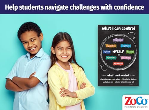 ZOCO – Things I Can Control Poster – Mental Health & Growth Mindset Tool for Teens – SEL Wall Art for Classrooms, Counseling & Therapy – Laminated 12"x18" - Image 2
