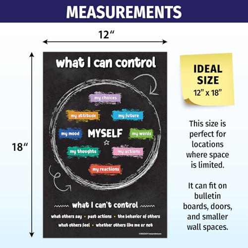 ZOCO – Things I Can Control Poster – Mental Health & Growth Mindset Tool for Teens – SEL Wall Art for Classrooms, Counseling & Therapy – Laminated 12"x18" - Image 3