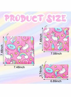 Y&D 3 Pcs Reusable Sandwich Bags Washable Dual Layer Snack with Zipper Sizes Cute Lunch Baggies Food Storage Cartoon Pouch for Kids  - Image 2