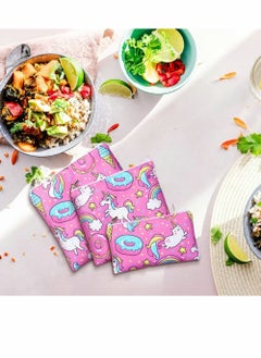 Y&D 3 Pcs Reusable Sandwich Bags Washable Dual Layer Snack with Zipper Sizes Cute Lunch Baggies Food Storage Cartoon Pouch for Kids  - Image 5