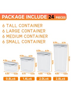 MissTiara Airtight Food Storage Containers with Lids 24 Pack for Kitchen Organization - BPA Free Kitchen Canisters for Cereal, Rice, Flour & Oats - Free Measuring Spoon , Marker and 24 Labels 24 pcs Pack  - Image 2
