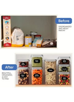 MissTiara Airtight Food Storage Containers with Lids 24 Pack for Kitchen Organization - BPA Free Kitchen Canisters for Cereal, Rice, Flour & Oats - Free Measuring Spoon , Marker and 24 Labels 24 pcs Pack  - Image 4