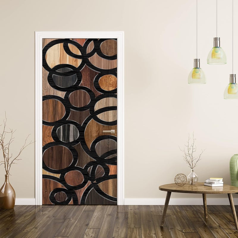 Asian Paints EzyCR8 Abstract Design Door MuralDoor Sticker Medium Removable Sticker Pack of 1