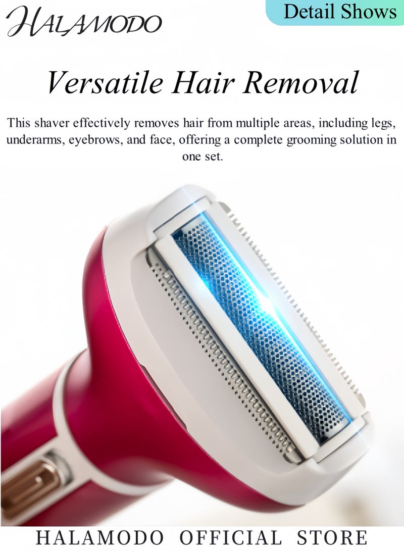 4PCS Women's Electric Razor Shaver Electric Bikini Trimmer Pubic Hair Removal Wet & Dry Painless Shaver for Legs Underarms Eyebrow Face Nose - Image 2