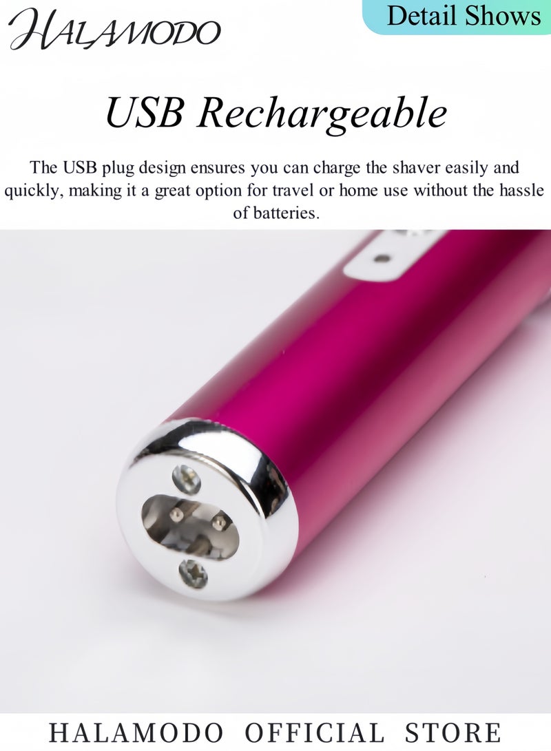 4PCS Women's Electric Razor Shaver Electric Bikini Trimmer Pubic Hair Removal Wet & Dry Painless Shaver for Legs Underarms Eyebrow Face Nose - Image 5