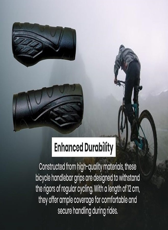 CYIDER Black Non-Toxic Soft Rubber Bicycle Handlebar Grip Set - Standard Size, Anti-Slip, Durable, Ensures Good Grip - Image 4