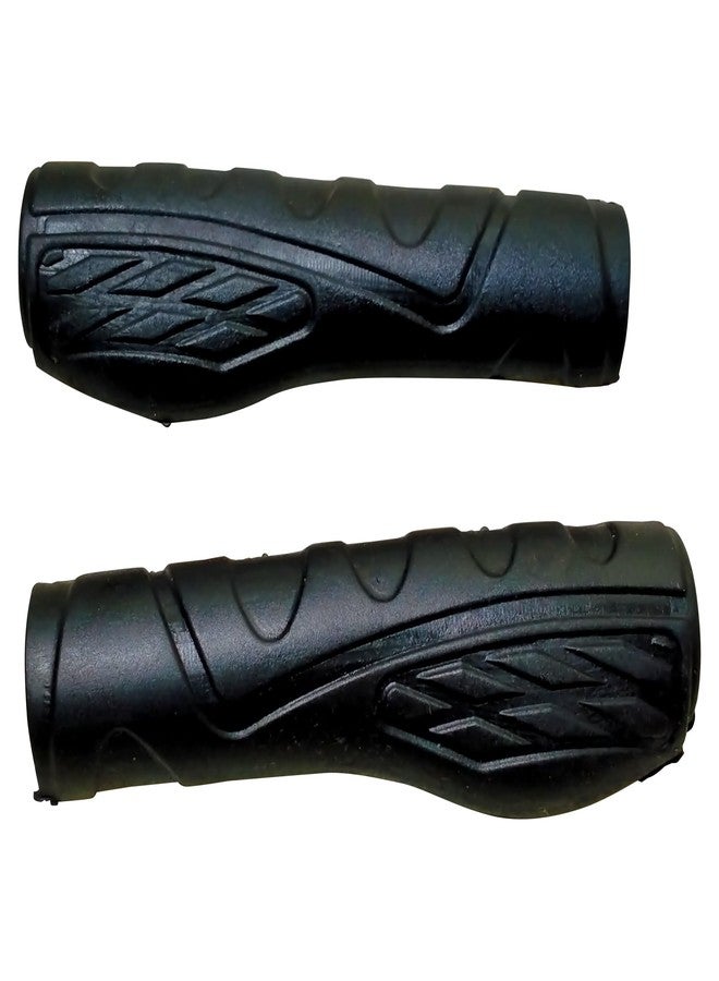 CYIDER Black Non-Toxic Soft Rubber Bicycle Handlebar Grip Set - Standard Size, Anti-Slip, Durable, Ensures Good Grip - Image 1