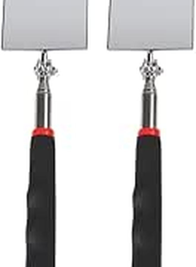 Telescoping Inspection Mirror 2 Pack Stainless Steel Handle 360 Degree Rotation Retractable - Image 1