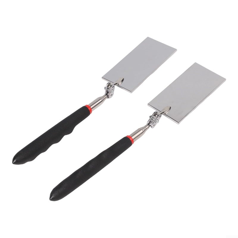 Telescoping Inspection Mirror 2 Pack Stainless Steel Handle 360 Degree Rotation Retractable - Image 4