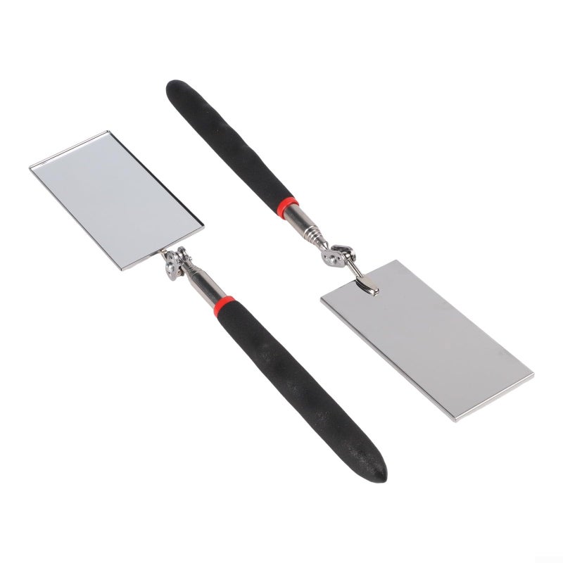 Telescoping Inspection Mirror 2 Pack Stainless Steel Handle 360 Degree Rotation Retractable - Image 3
