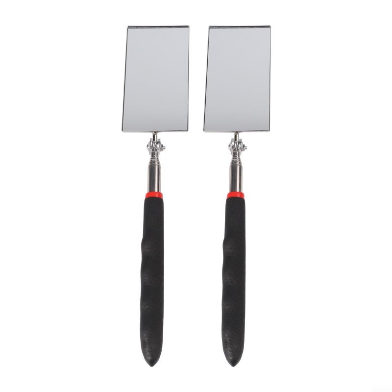 Telescoping Inspection Mirror 2 Pack Stainless Steel Handle 360 Degree Rotation Retractable - Image 2